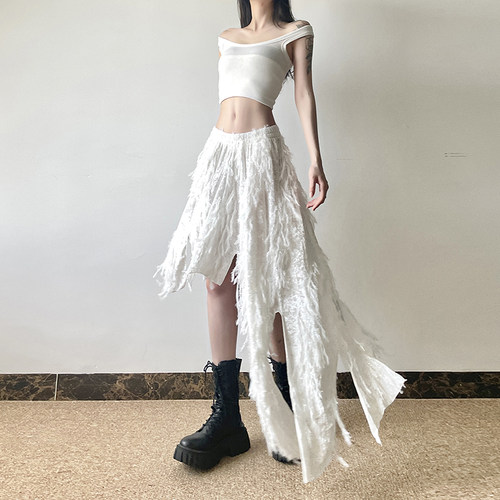 gagaopt不规则流苏半身裙