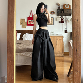 阔腿裤 洋气西装 夏 女松紧高腰时尚 gagaopt设计感高个子加长休闲裤