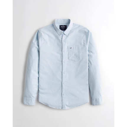 正品必保hollister海鸥美式通勤长袖棉质法兰绒纽扣衬衫