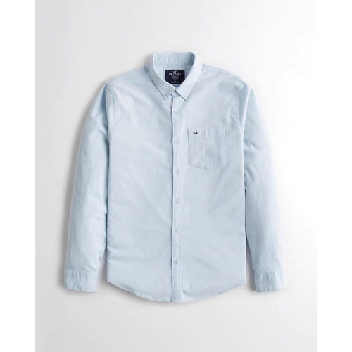 正品必保hollister海鸥美式通勤长袖棉质法兰绒纽扣衬衫