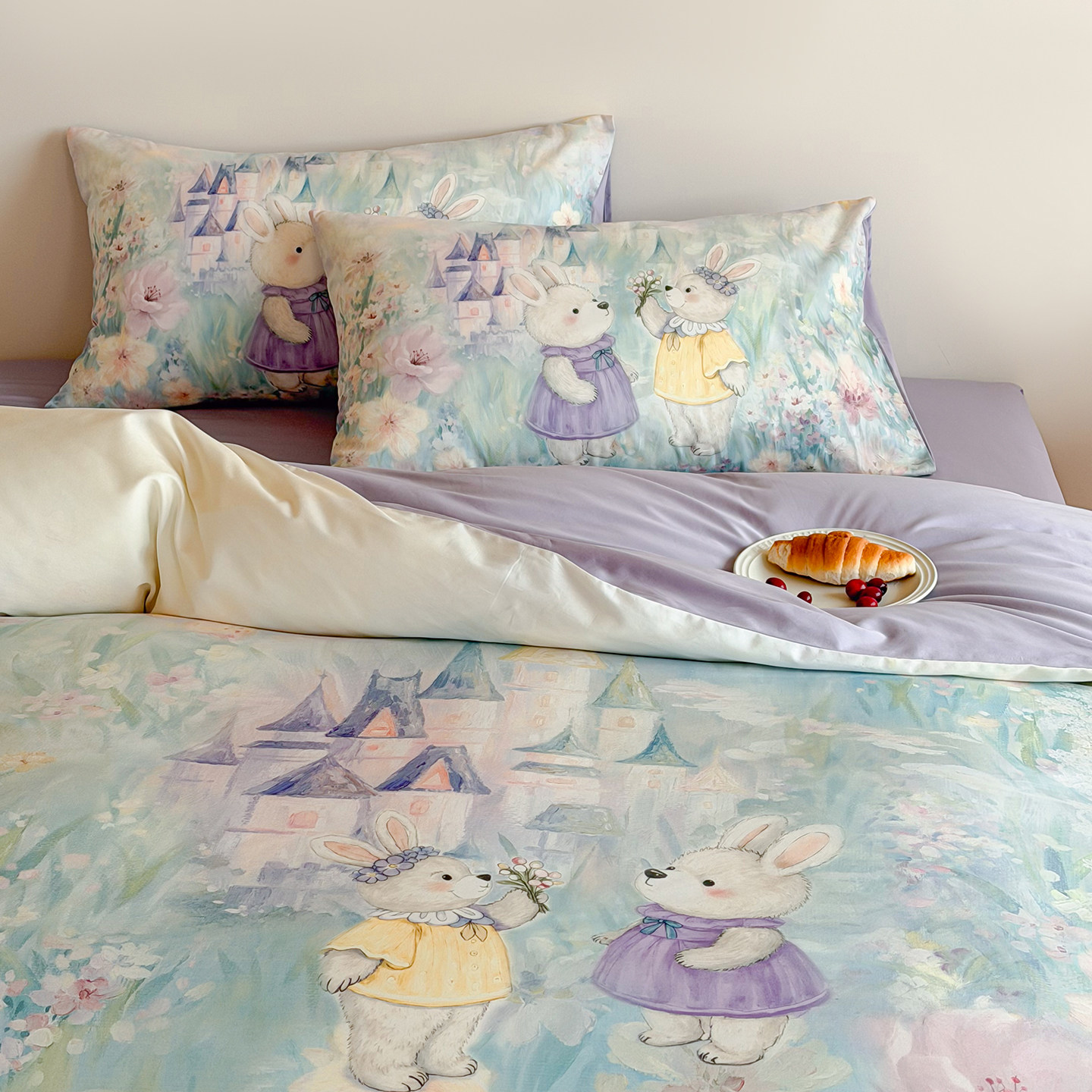 超级好看的床单款四件套全棉纯棉长绒棉床笠款四季通用床上三件套