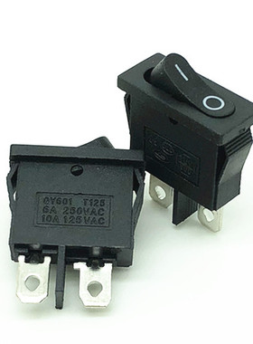 KCD1黑色超薄船型开关 9.5x21mm  电源开关 2脚开关 仪表仪器开关