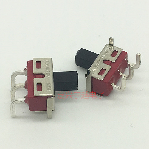 国产高品质侧面拨动开关SS8-102C3滑动开关3脚2档 弯脚 带固定脚