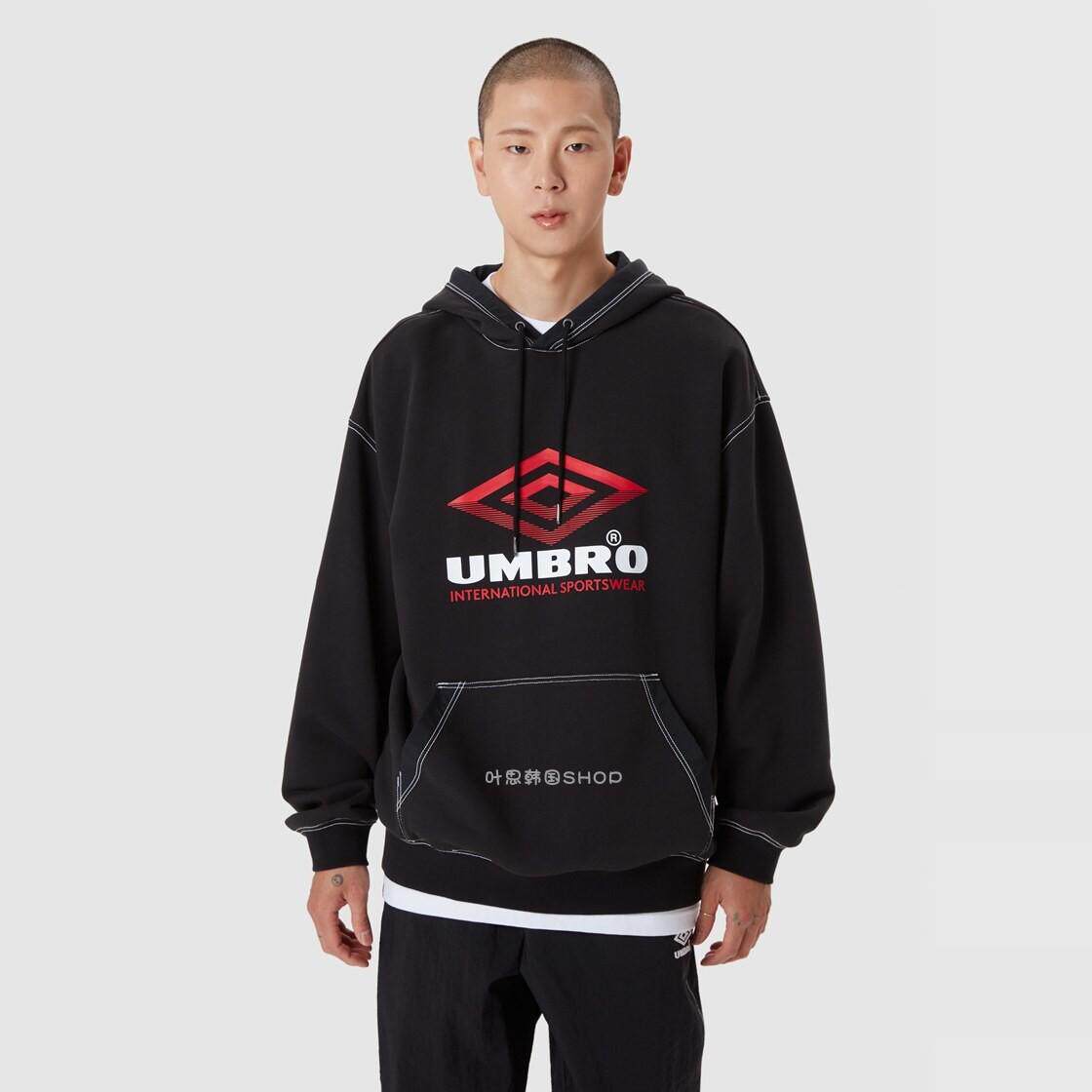 Umbro/茵宝秋季新款男女连帽宽松运动休闲套头衫卫衣UP321CHD91