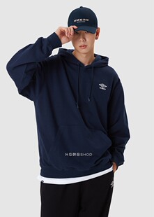 Umbro/茵宝新款男女微标刺绣宽松运动连帽套头衫卫衣UP323CHD92