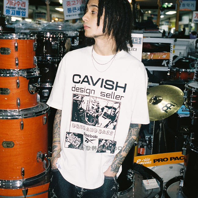 Reebok/锐步正品X CAVISH联名夏季男女圆领运动透气休闲短袖T恤