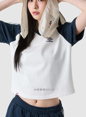Umbro茵宝zp夏季新款男女圆领运动休闲情侣宽松套装短袖T恤短裤