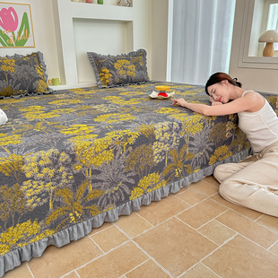 全棉双层纱床盖三件套定制榻榻米专用炕盖单件防滑大尺寸纯棉床单