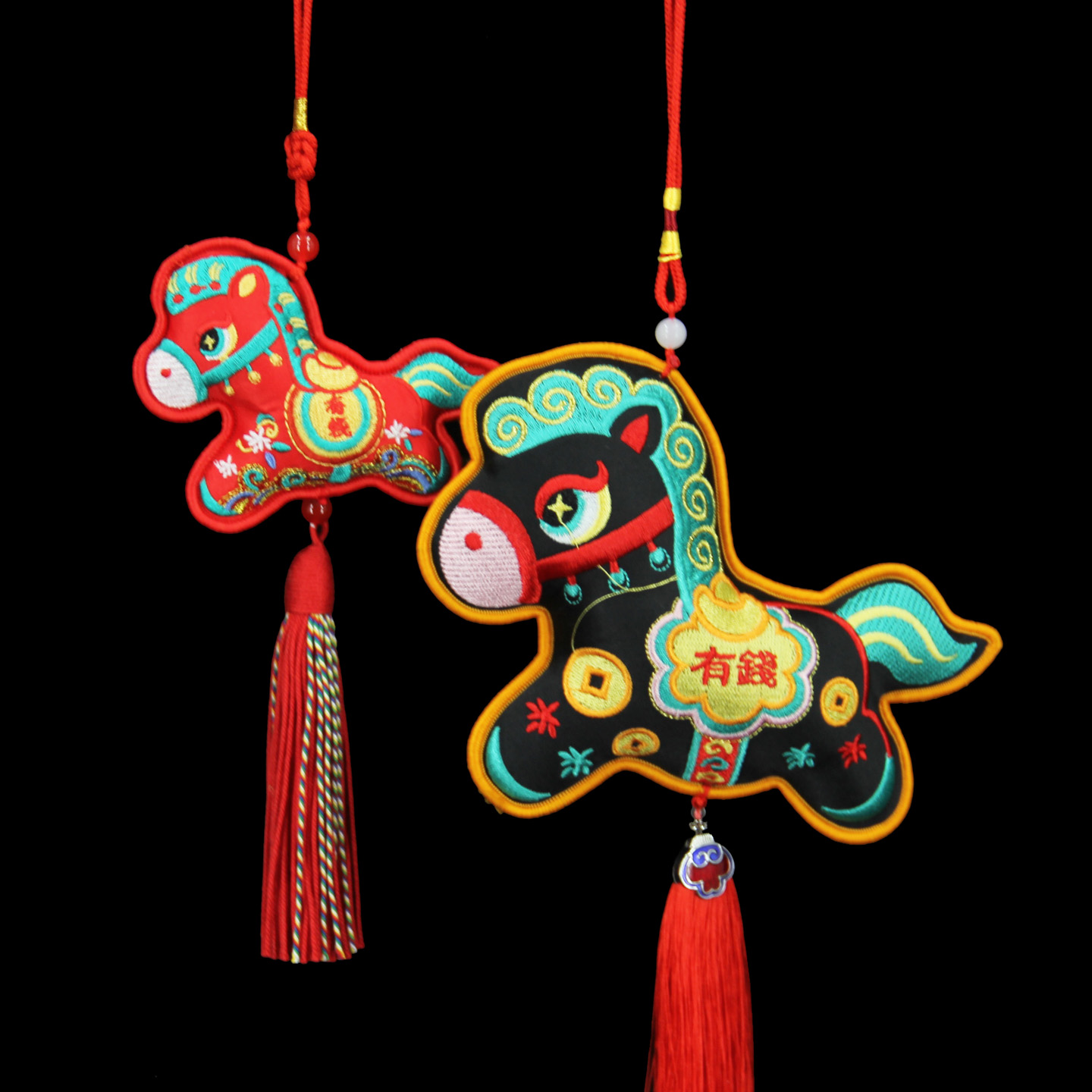 中式中国风复古流苏马上有钱挂件