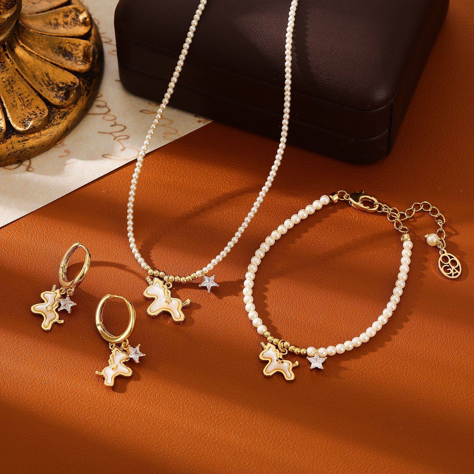新款追梦独角兽项链天然贝壳珍珠施家米珠轻奢手链高级感耳扣耳环,饰品/流行首饰/时尚饰品新,项链,淘宝优惠券,粉丝福利购,淘宝优惠卷
