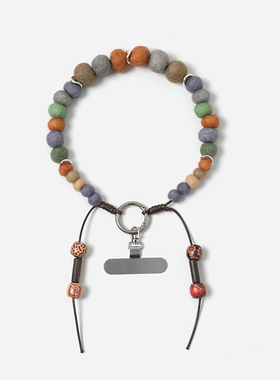 WSP09021 茉莉雅集 波西米亚民族风羊毛手工手机链长链短链