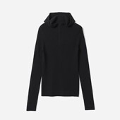 毛衣 S意大利精纺全羊毛半开襟无缝坑条打底针织套衫 WZT07077