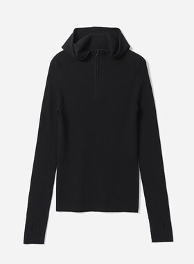 *WZT07077 J*S意大利精纺全羊毛半开襟无缝坑条打底针织套衫毛衣