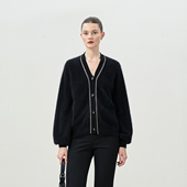 WZK06002 毛衣 风KVSS全羊绒拉绒V领针织开衫 茉莉雅集 香