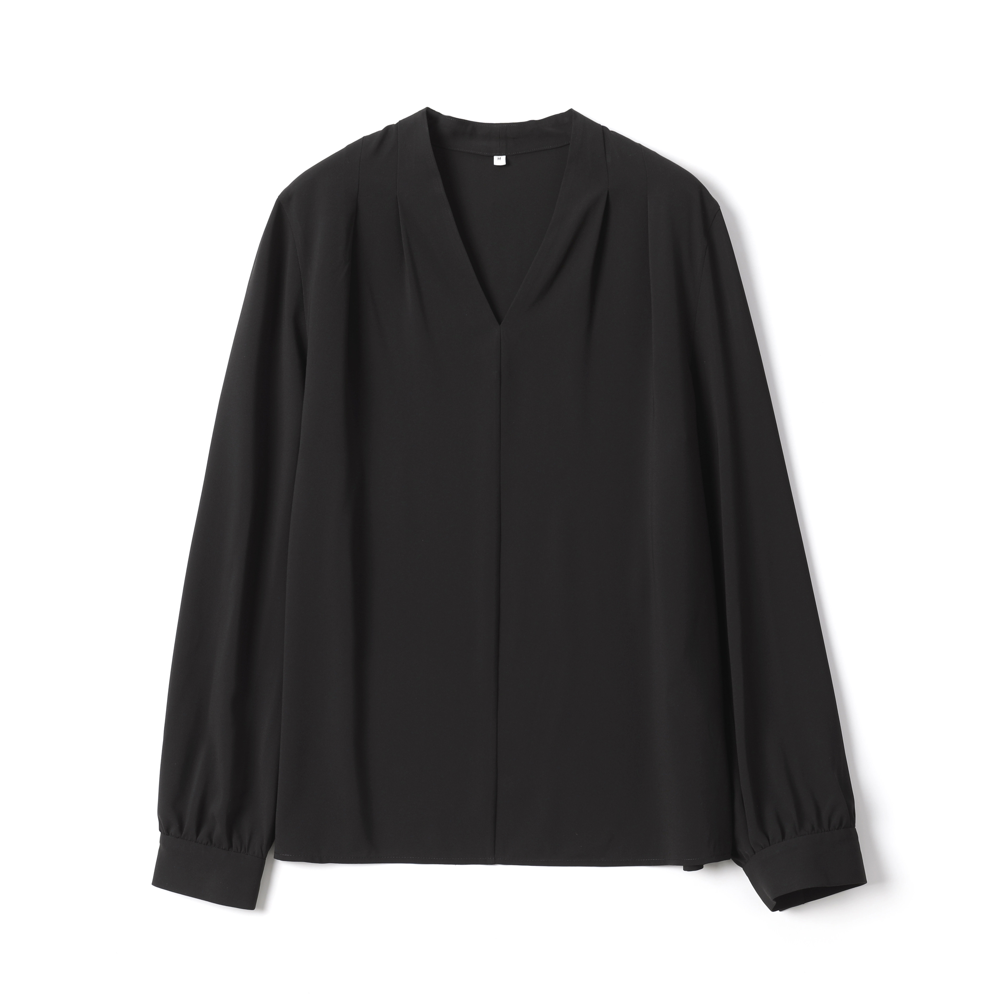 *WCS08097 茉莉雅集 气质馥郁优雅日本轻薄三醋酸V领长袖衬衫女