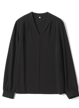 *WCS08097 茉莉雅集 气质馥郁优雅日本轻薄三醋酸V领长袖衬衫女