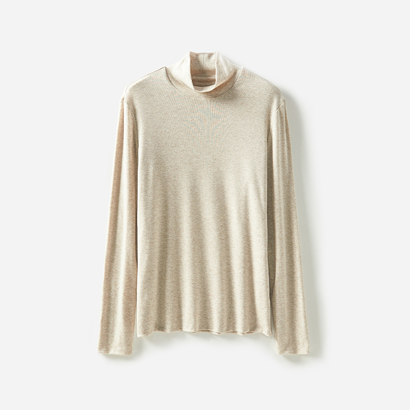 WTX06038  J0s*ph基础穿不腻花纱含羊绒双层高领长袖打底针织T恤