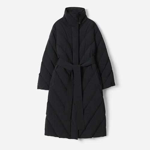 WYR08027 茉莉雅集 B*V巨暖被子款斜绗线可追溯95白鹅长款羽绒服