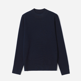 MZT09008 茉莉雅集 舒适柔软精纺全羊绒四平高支樽领针织套衫男士