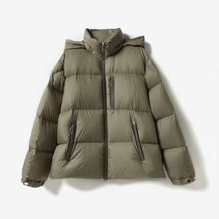 *WYR06074 M0ncl*r轻柔无负担防水拼皮连帽可追溯95白鹅绒羽绒服