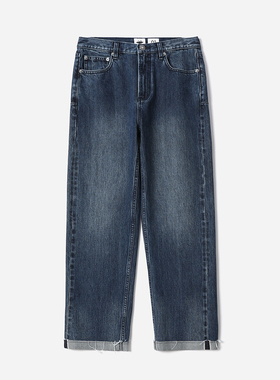 WKZ08138 奢迪同款欧洲进口红边赤耳牛仔全棉休闲翻边直筒裤