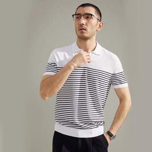 MZT06023 茉莉雅集 WISICA认证海岛棉全棉翻领针织短袖海魂衫男