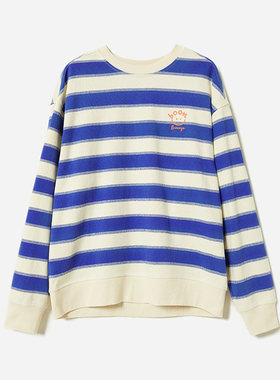 *WWY07015 茉莉雅集 迷你笑脸条纹卫衣日本全棉圆领长袖卫衣