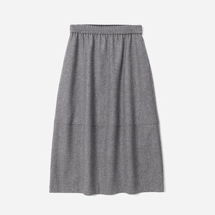 WBQ08131 不可水洗 法式大女主复古优雅全羊毛牛筋腰花苞半裙女