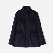 WWT08250 P重塑气场利落立领意大利全山羊绒内绗棉旅行者外套