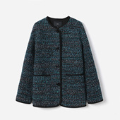 风花呢真丝里V领外套女 意大利香 WWT08268 茉莉雅集