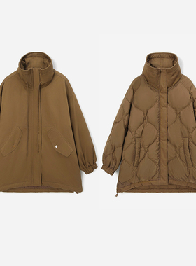 WYR07088 大M可追溯95白鹅绒酵素洗全棉双面双穿立领派克羽绒服女