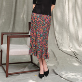 意大利空运黏胶醉花荫旗袍半裙 新中式 WBQ07063 茉莉雅集