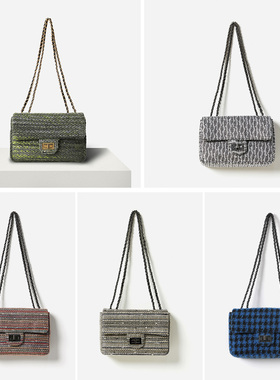 WSP06217  茉莉雅集 意大利香*风花呢羊皮优雅通勤单肩背包