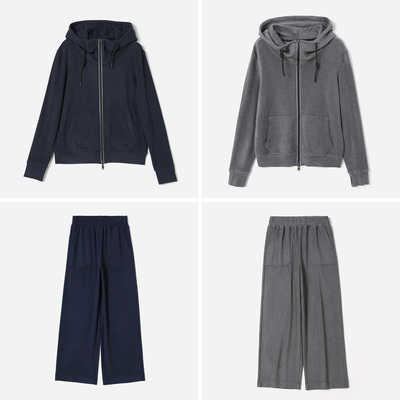 *WWT07056 茉莉雅集 轻盈软糯德绒休闲连帽卫衣外套卫裤阔腿裤女