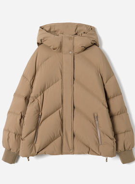 WYR07124 意大利OLMETEX棉感料可追溯95白鹅绒连帽羽绒服