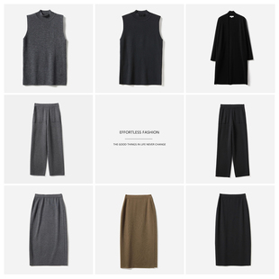 WZQ06019 半裙直筒裤 开衫 背心 0W意大利精纺全羊毛针织套衫