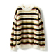 @CNE日本马海毛羊毛条纹针织套衫 WZT05114 茉莉雅集 女