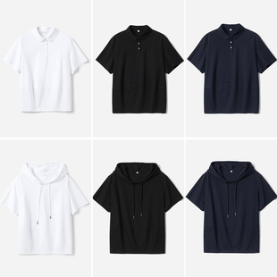 WTX08001 茉莉雅集 冰丝凉爽真丝高支棉彼得潘领连帽休闲T恤夏女