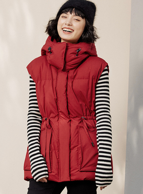 *WYR06061 OPTIM防风拒水真丝羊毛可脱卸帽匈牙利95鹅绒羽绒马甲