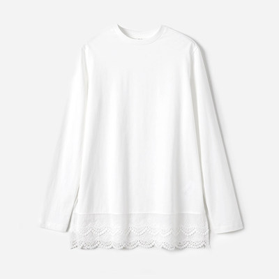 *WTX06167 茉莉雅集 叠穿打底四季经典长袖花边款T恤匹马棉全棉