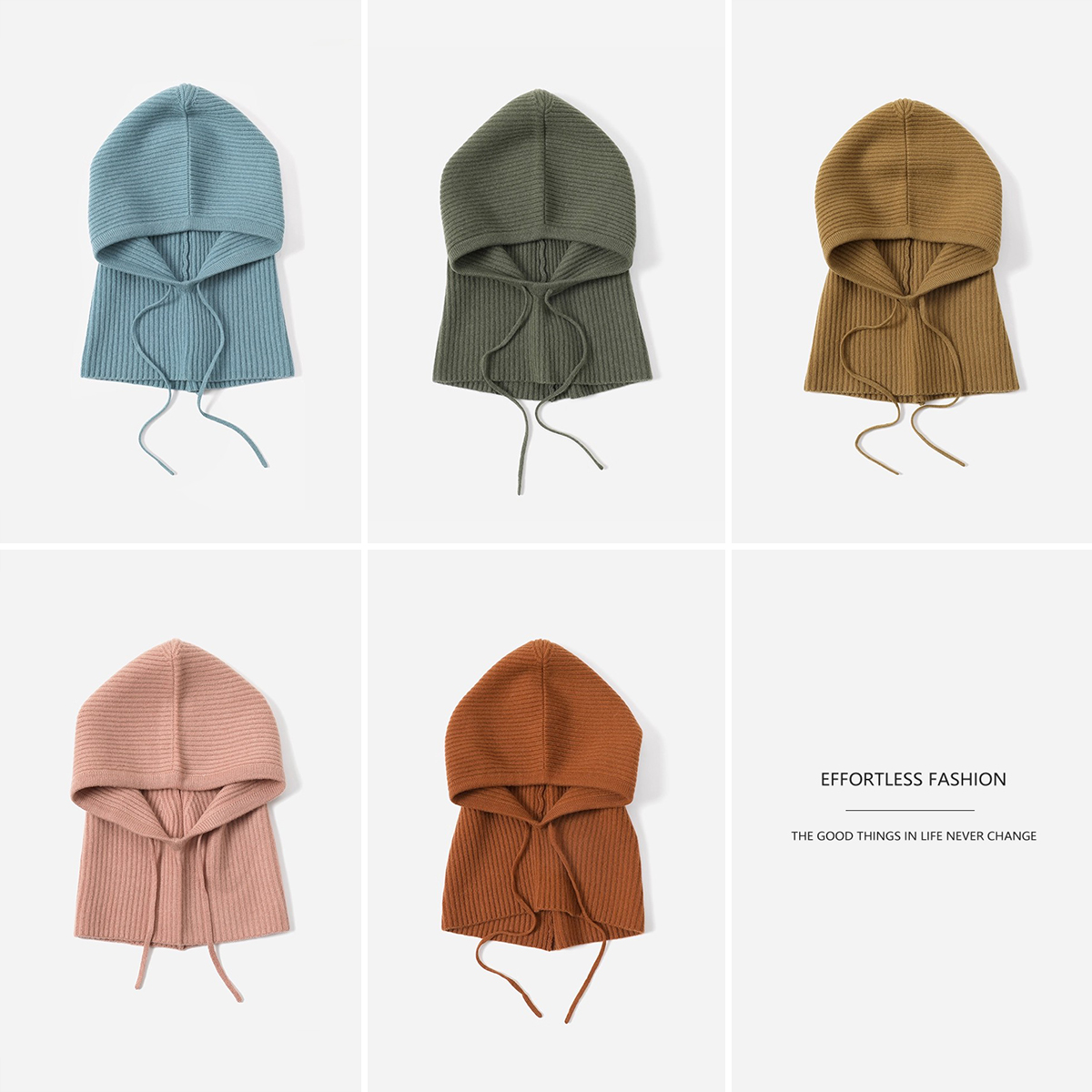 *WSP07178 茉莉雅集 细腻舒适温暖KVSS全羊绒元宝针帽子假领子女