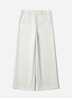 *WKZ08167 茉莉雅集慵懒松弛垂感含羊毛半牛筋腰直筒休闲裤秋冬女