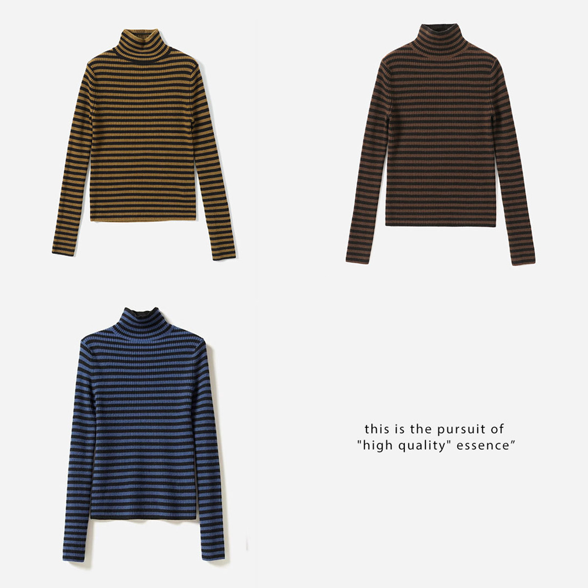 * WZT06139 茉莉雅集 KVSS全羊绒半高领条纹打底针织套衫毛衣女,女装/女士精品,毛针织衫,淘宝优惠券,粉丝福利购,淘宝优惠卷