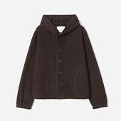 WWT08271 茉莉雅集 温暖舒适颗粒绒连帽落肩纽扣休闲外套秋冬