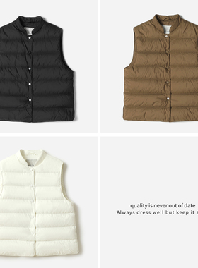 *WYR07044 L*V日本料轻盈百搭可追溯95白鹅绒立领羽绒马甲早秋