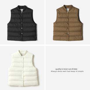 *WYR07044 L*V日本料轻盈百搭可追溯95白鹅绒立领羽绒马甲早秋