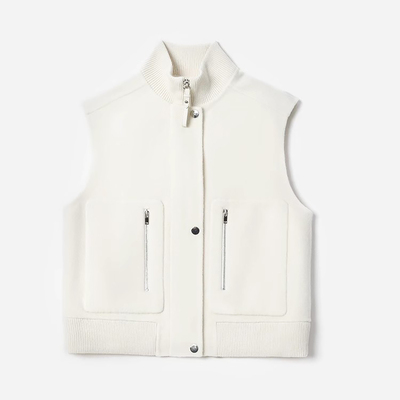 WWT08154 茉莉雅集 L*P意大利羊毛羊绒/30羊绒70羊毛双面呢马甲