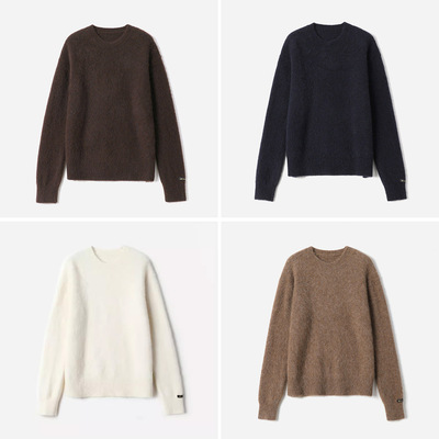 MZT09002 茉莉雅集 软糯进口Llama骆马大羊驼绒经典针织套衫男款