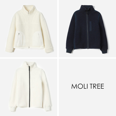 #WWT08107茉莉雅集 一触即暖日本强缩羊毛颗粒绒防风保暖立领外套