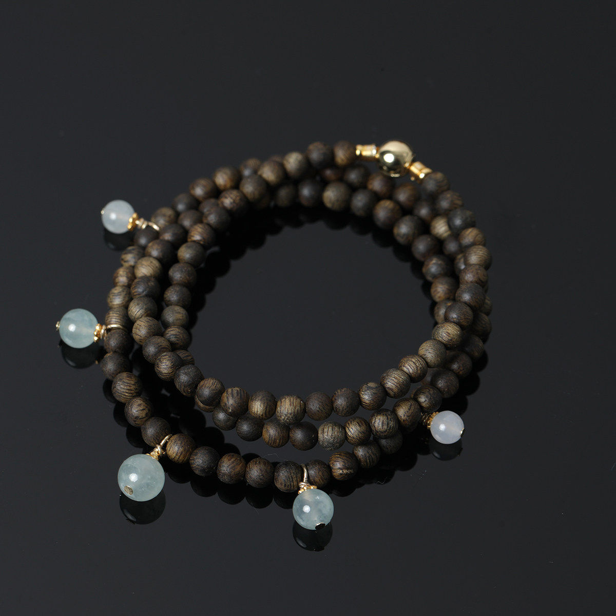 YSP0280【拾宝】南红绿松蜜蜡金瓷白缅料翡翠磁吸扣项链延长链